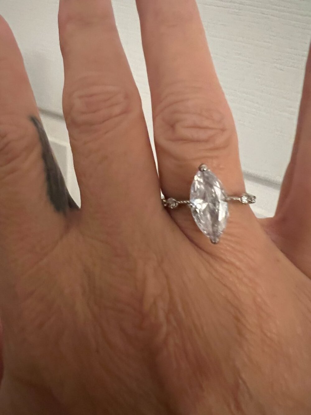 Sterling Silver 925 Faux Diamond Ring – Size 8